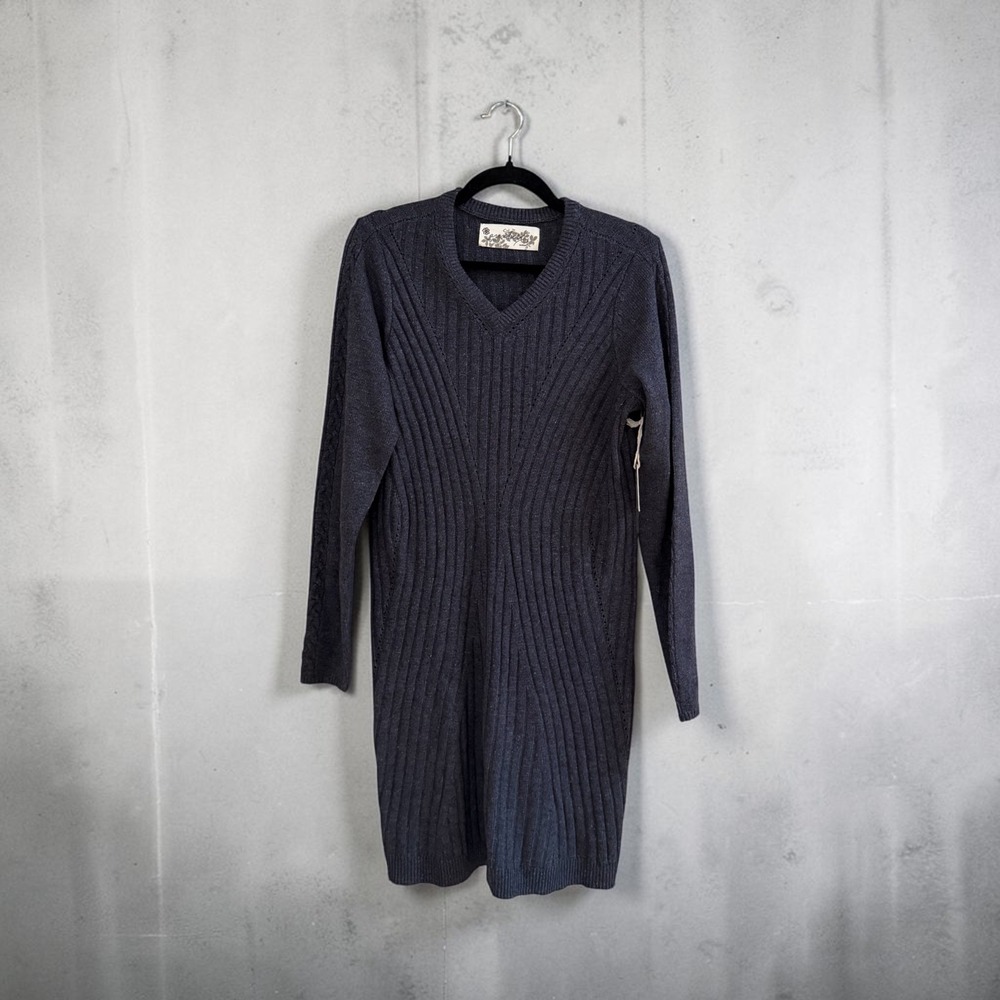 Aventura Clothing Karissa Sweater Dress NWT Ash Gray Medium Cable Soft Knit